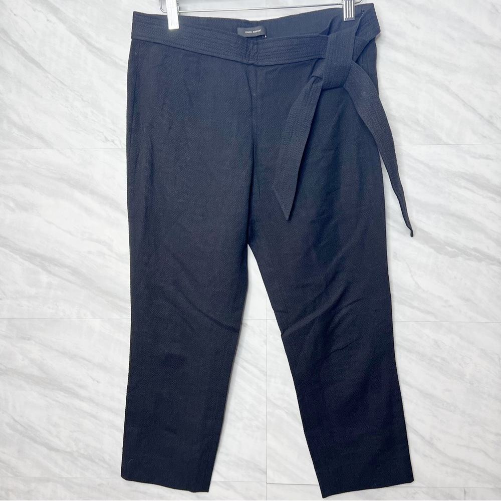 Isabel Marant Crop Textured Black Pants 38/Medium